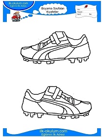 Çocuklar İçin Spor-Ayakkabısı Boyama Sayfaları 